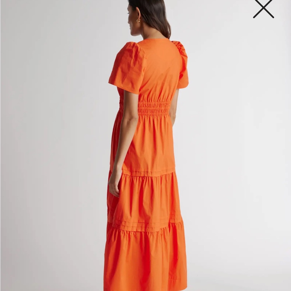 Summer style, elegant and easy, geranium red/orange Maxi Dress, like new - Picture 6 of 6